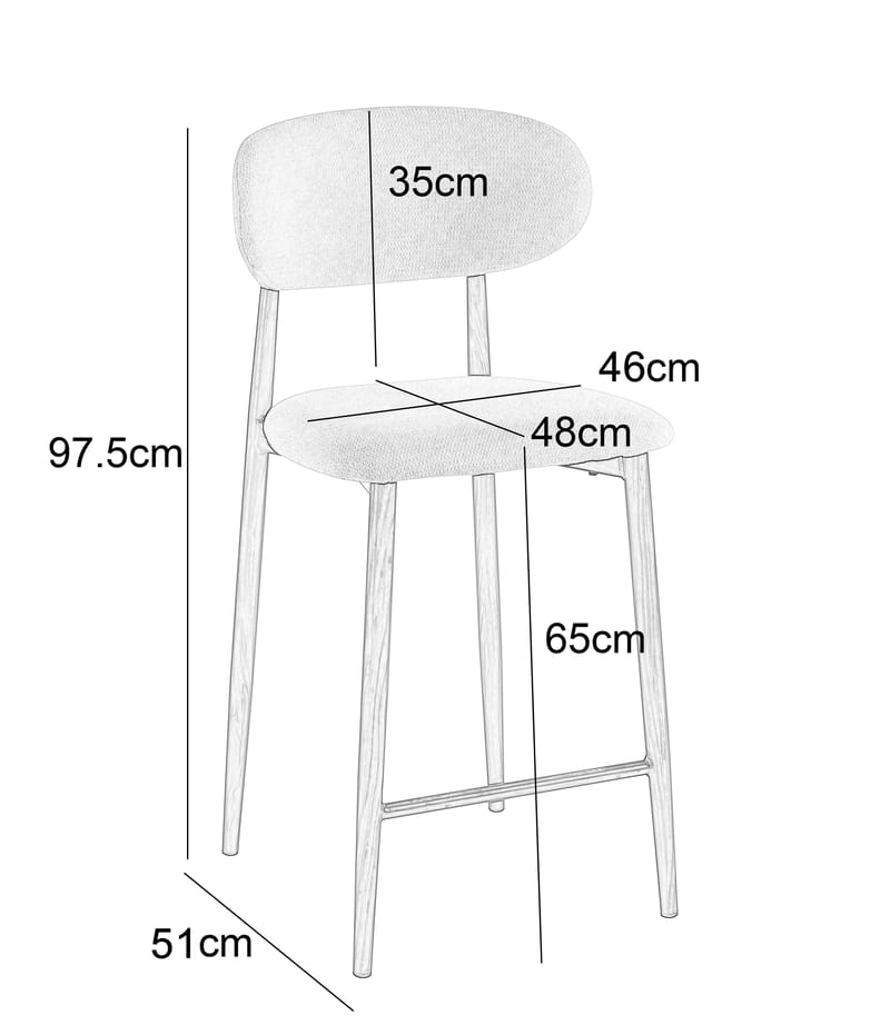 Ingrid barstol (Counter) Beige/valnöt - Beige/valnöt - Hushåll - Bar & vin - Barmöbler