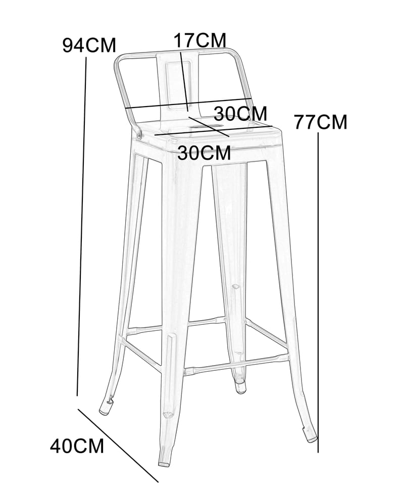 Iris barstol i svart metall - Sitthöjd 76 cm - Svart - Hushåll - Bar & vin - Barmöbler