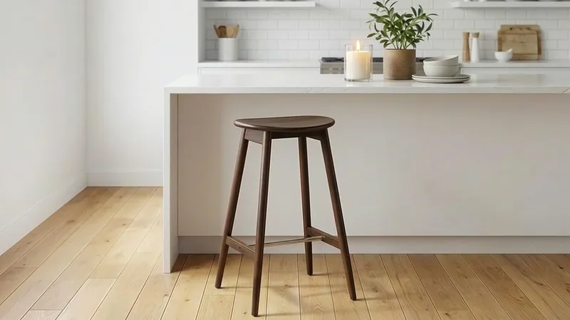 Norden Barstol i trä – barstol utan rygg för kök & bar - Valnöt - Hushåll - Bar & vin - Barmöbler