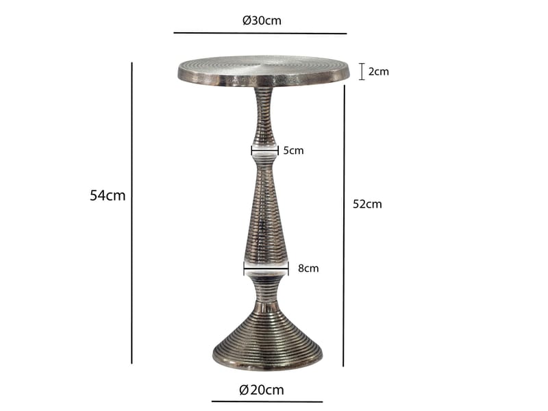 Rivnor Runt sidobord 30 cm i aluminium - silver - Hushåll - Bar & vin - Barmöbler