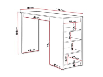 Torvik Matbord 50x102 cm - Valnöt - Hushåll - Bar & vin - Barmöbler