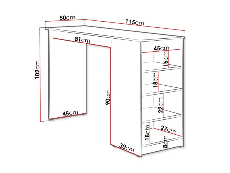 Torvik Matbord 50x102 cm - Valnöt - Hushåll - Bar & vin - Barmöbler