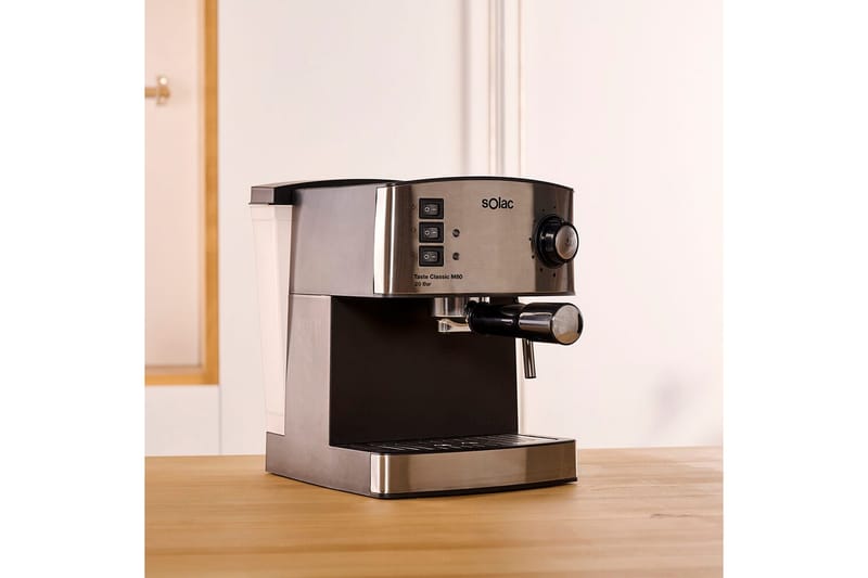 Espressomaskin Solac Taste Classic M80 Inox - Svart||Silver - Hushåll - Köksmaskiner - Kaffemaskin & kaffetillbehör
