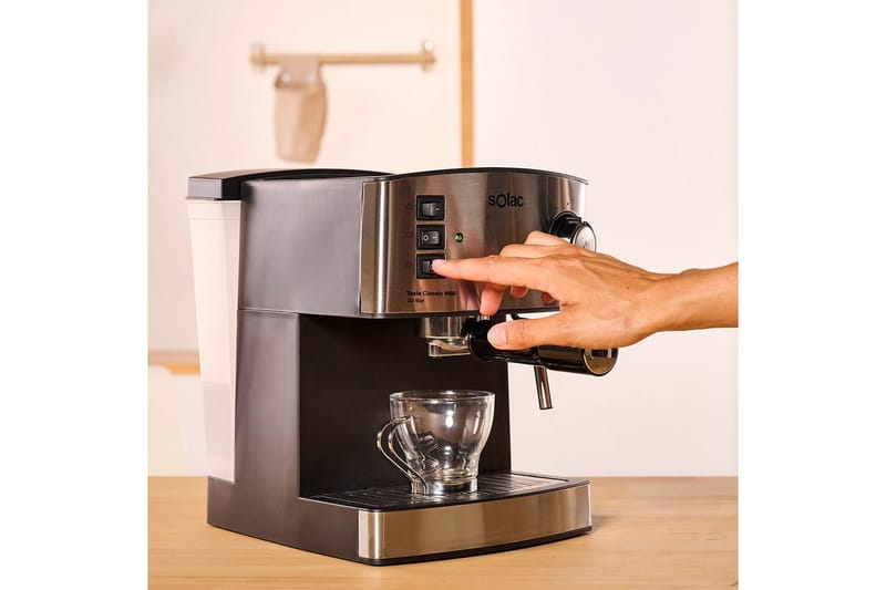 Espressomaskin Solac Taste Classic M80 Inox - Svart||Silver - Hushåll - Köksmaskiner - Kaffemaskin & kaffetillbehör