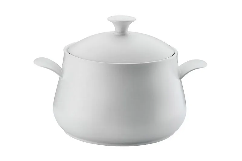 Adine Gjutjärnsgryta 31x22 cm, Porslin/Vit