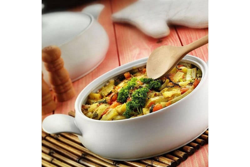 Adine Gjutjärnsgryta 31x22 cm - Porslin/Vit - Hushåll - Matlagning & Bakning - Grytor & kastruller - Grytor