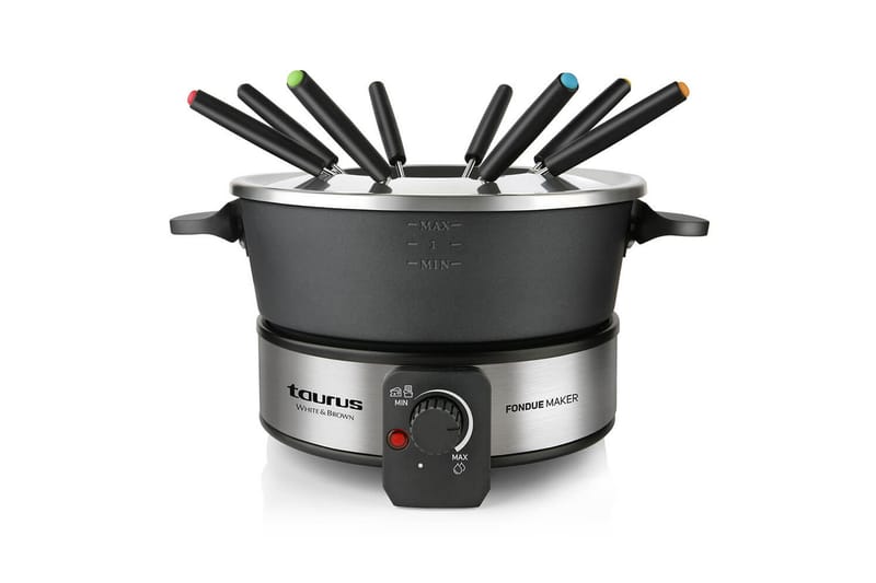 Fonduegryta Taurus 1000W, Svart||Silver