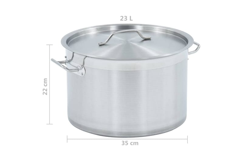 Gryta 23 L 35x22 cm rostfritt stål - Silver - Hushåll - Matlagning & Bakning - Grytor & kastruller - Grytor