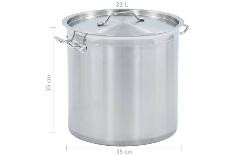 Gryta 33 L 35x35 cm rostfritt stål - Silver - Hushåll - Matlagning & Bakning - Grytor & kastruller - Grytor
