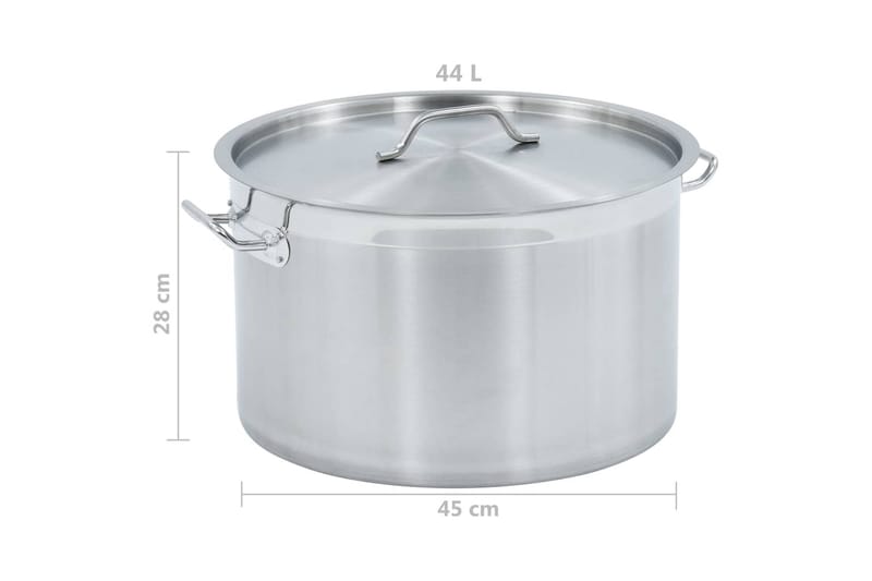 Gryta 44 L 45x28 cm rostfritt stål - Silver - Hushåll - Matlagning & Bakning - Grytor & kastruller - Grytor