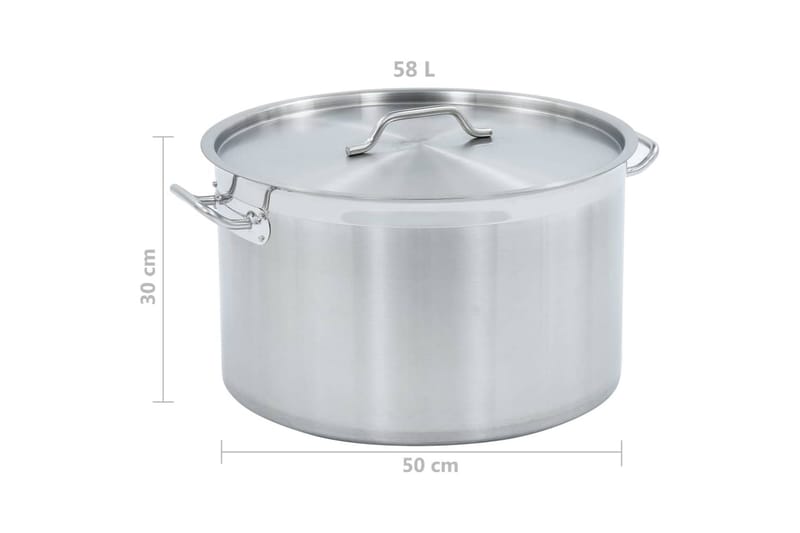 Gryta 58 L 50x30 cm rostfritt stål - Silver - Hushåll - Matlagning & Bakning - Grytor & kastruller - Grytor