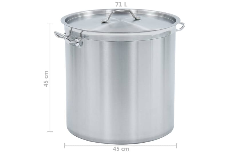 Gryta 71 L 45x45 cm rostfritt stål - Silver - Hushåll - Matlagning & Bakning - Grytor & kastruller - Grytor