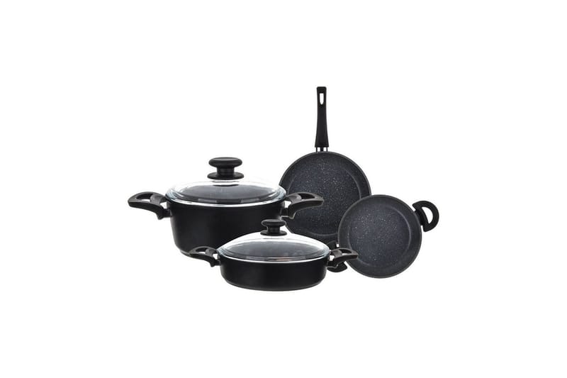 Grytset (6 delar) Fenwick Svart - Svart - Hushåll - Matlagning & Bakning - Grytor & kastruller - Grytor