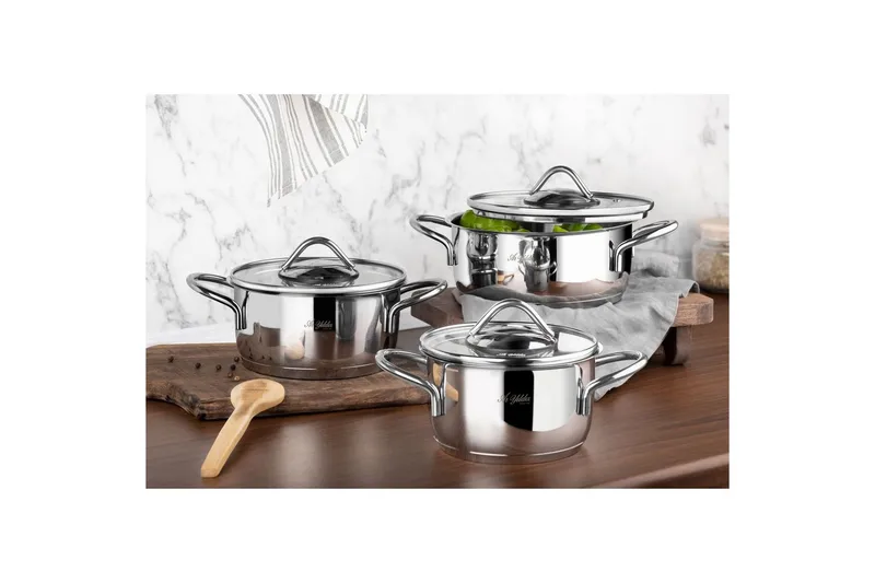 Grytset (6 delar) Nymora Argentu - Silver - Hushåll - Matlagning & Bakning - Grytor & kastruller - Grytor