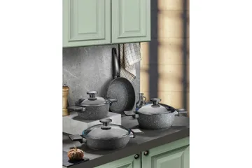 Grytset (7 delar) Lenor 13 Svart - Svart - Hushåll - Matlagning & Bakning - Grytor & kastruller
