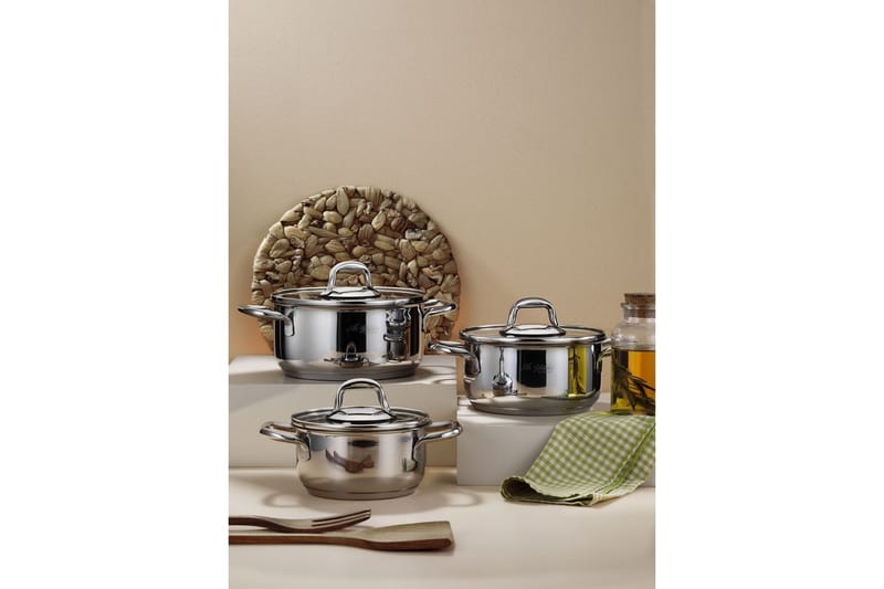 Grytset (6 delar) Lenor 16 Argentu - Silver - Hushåll - Matlagning & Bakning - Grytor & kastruller