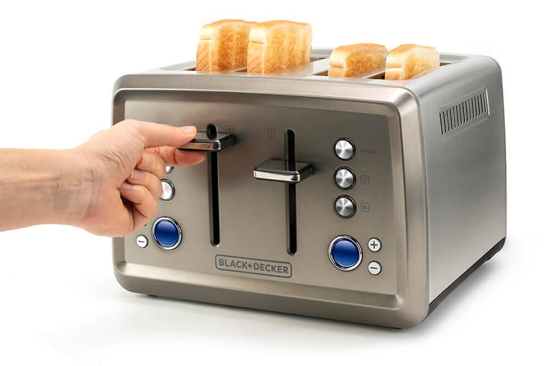 Brödrost Black+Decker 4 Fack 1960W Borstat Stål - Grå - Hushåll - Matlagning & Bakning - Köksredskap & kökstillbehör