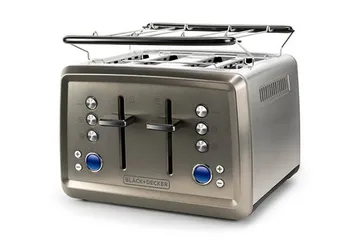Brödrost Black+Decker 4 Fack 1960W Borstat Stål - Grå - Hushåll - Matlagning & Bakning - Köksredskap & kökstillbehör