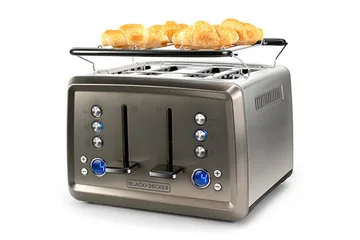 Brödrost Black+Decker 4 Fack 1960W Borstat Stål - Grå - Hushåll - Matlagning & Bakning - Köksredskap & kökstillbehör