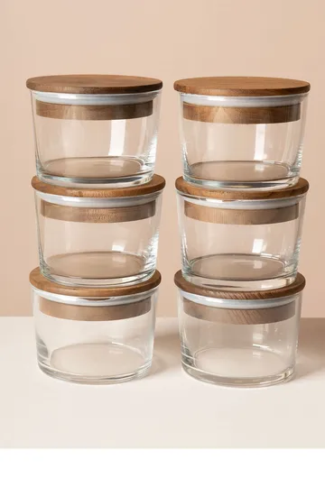 Fenvik Förvaringsburkset (12 delar) 8x8x5 cm - Transparent valnöt - Hushåll - Matlagning & Bakning - Köksredskap & kökstillbehör - Flaskor & burkar