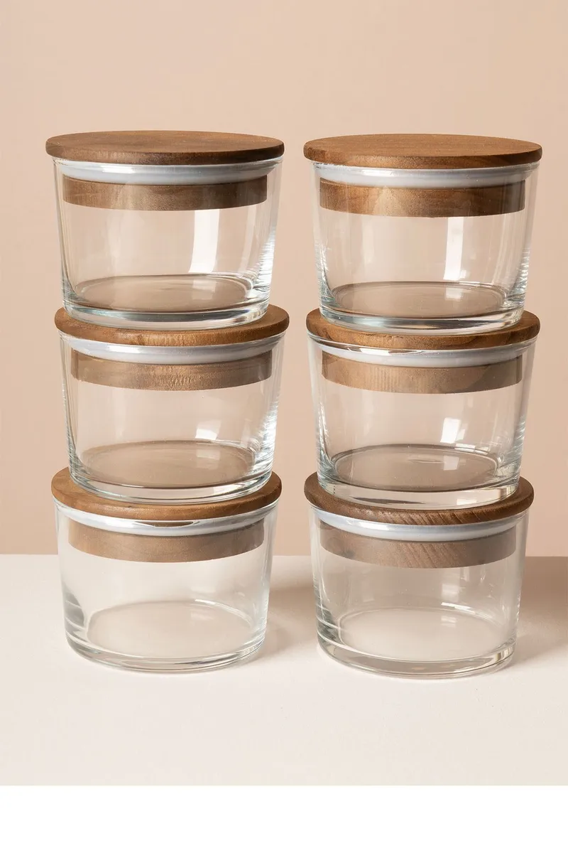Fenvik Förvaringsburkset (12 delar) 8x8x5 cm - Transparent valnöt - Hushåll - Matlagning & Bakning - Köksredskap & kökstillbehör - Flaskor & burkar