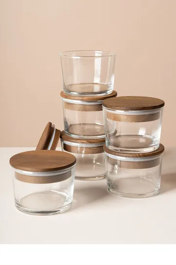 Fenvik Förvaringsburkset (12 delar) 8x8x5 cm - Transparent valnöt - Hushåll - Matlagning & Bakning - Köksredskap & kökstillbehör - Flaskor & burkar