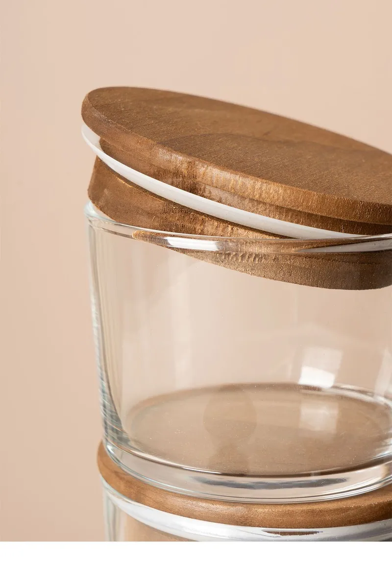 Fenvik Förvaringsburkset (12 delar) 8x8x5 cm - Transparent valnöt - Hushåll - Matlagning & Bakning - Köksredskap & kökstillbehör - Flaskor & burkar