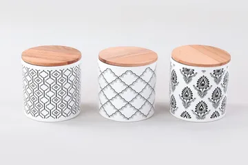 Förvaringslådor 6-pack - Vit/Svart - Hushåll - Matlagning & Bakning - Köksredskap & kökstillbehör - Flaskor & burkar