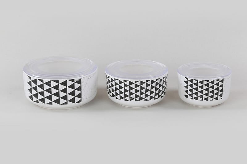 Förvaringslådor 6-pack, Vit/Svart