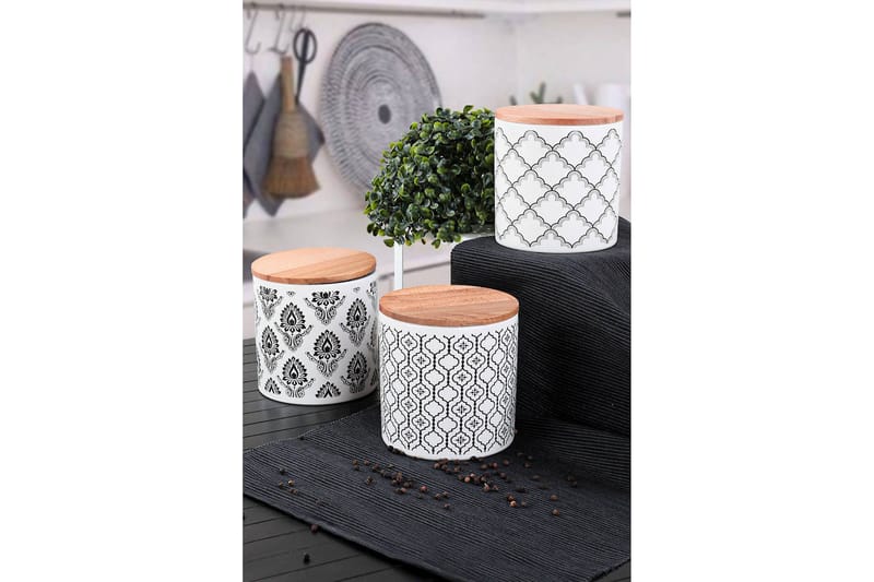 Förvaringslådor 6-pack - Vit/Svart - Hushåll - Matlagning & Bakning - Köksredskap & kökstillbehör - Flaskor & burkar