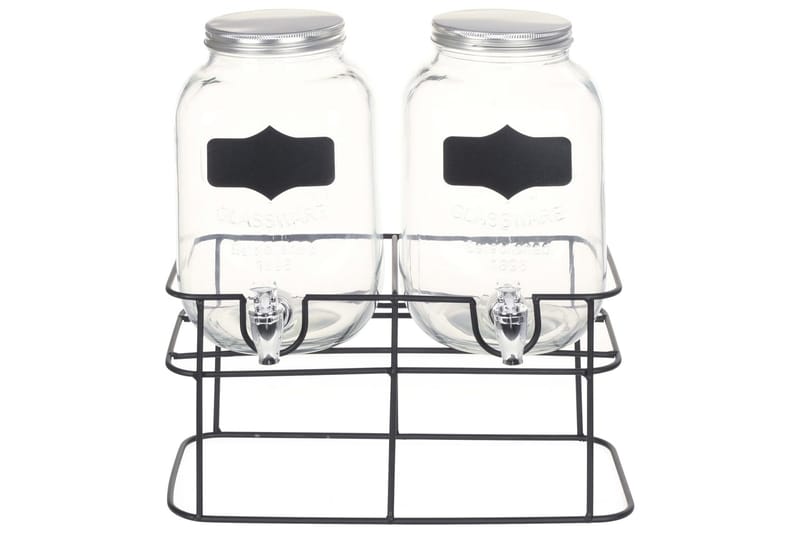 Glasbehållare 2 st med stativ 2 x 4 L - Transparent - Övriga köksredskap - Köksredskap & kökstillbehör