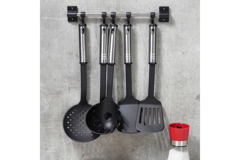 HI Köksredskapsset 6 delar svart och silver - Flerfärgad - Spadar & skrapor - Köksredskap & kökstillbehör