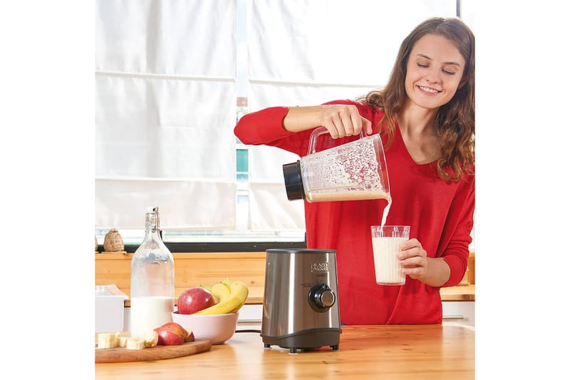 Kannmixer Black+Decker 800W 1.5L Borstat Stål - Grå - Hushåll - Matlagning & Bakning - Köksredskap & kökstillbehör