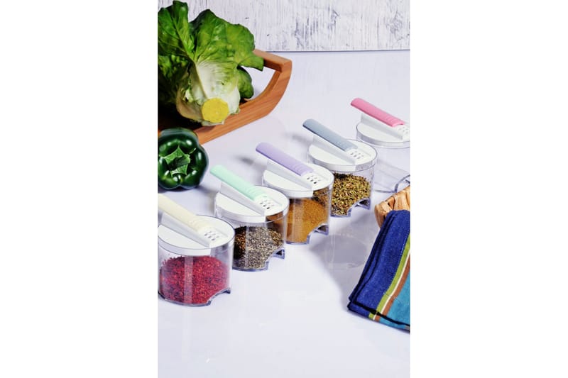 Kryddburk 5-Pack - Vit - Hushåll - Matlagning & Bakning - Köksredskap & kökstillbehör - Salt & pepparkvarnar