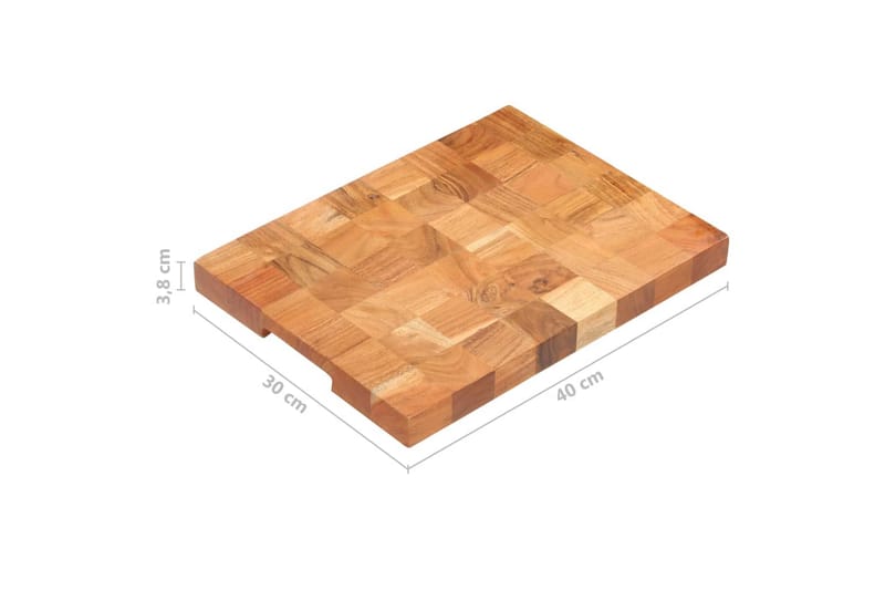 Skärbräda 40x30x3,8 cm massivt akaciaträ - Brun - Hushåll - Matlagning & Bakning - Köksredskap & kökstillbehör