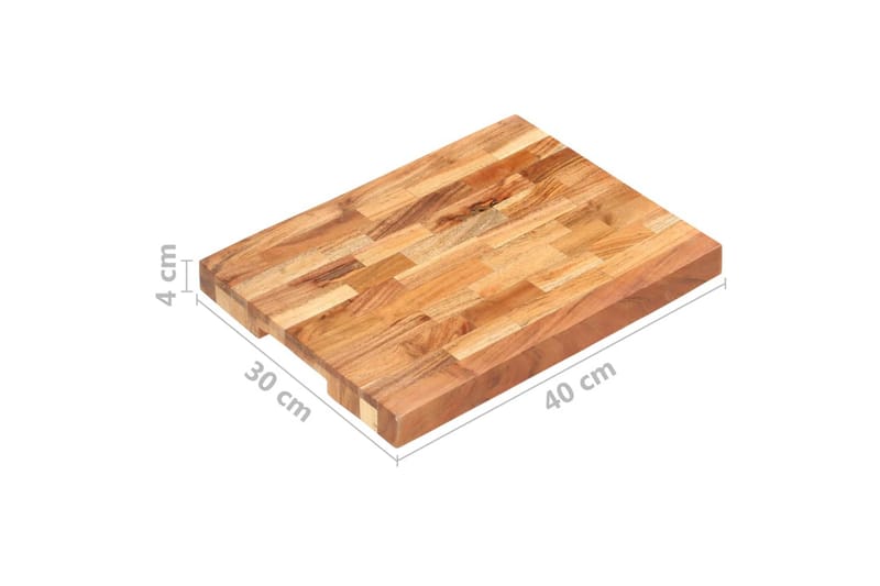 Skärbräda 40x30x4 cm massivt akaciaträ - Brun - Hushåll - Matlagning & Bakning - Köksredskap & kökstillbehör
