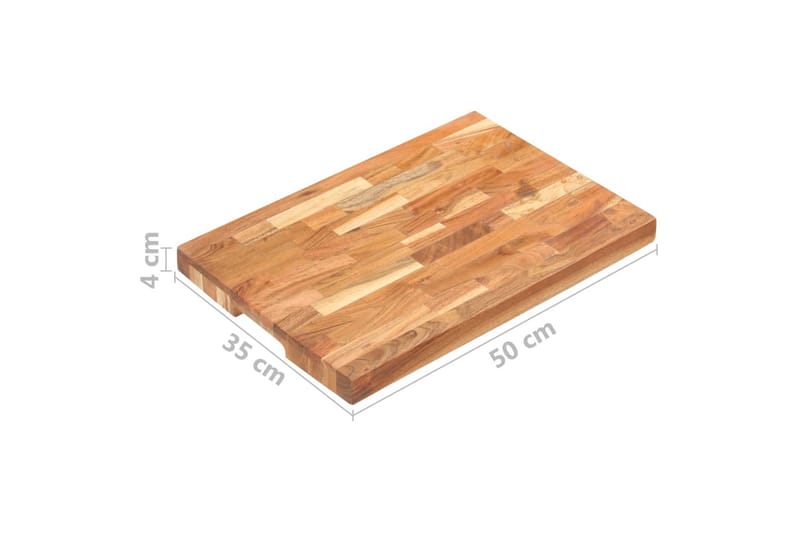 Skärbräda 50x35x4 cm massivt akaciaträ - Brun - Hushåll - Matlagning & Bakning - Köksredskap & kökstillbehör