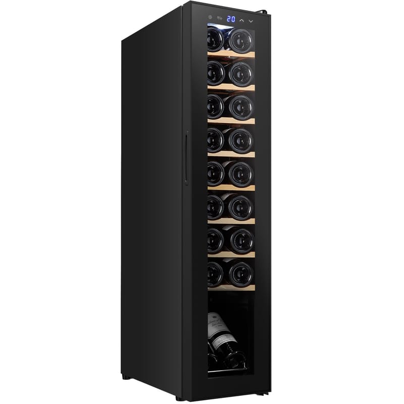 Vinkyl 18 flaskor | Extra tystgående | LED-belysning | 25cm smal, undefined