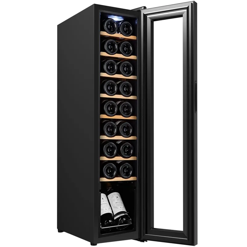 Vinkyl 18 flaskor | Extra tystgående | LED-belysning | 25cm smal - Hushåll - Vitvaror - Kyl och frys - Kylskåp - Vinkyl