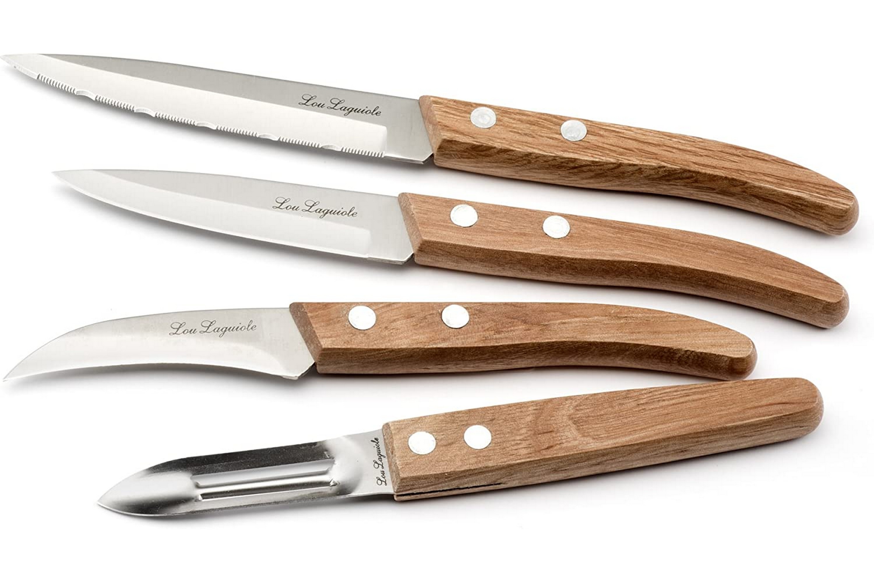 REA/Black Friday Wood Skalset 4-p - Lou Laguiole Köksknivar Natur Plast