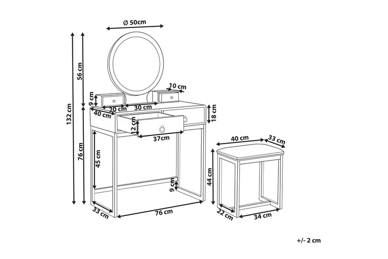 Sminkbord Auxon - Möbler - Bord & matgrupper - Sminkbord & toalettbord - Sminkbord med spegel