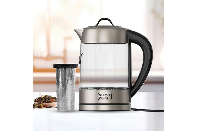 Vattenkokare Black+Decker i Glas med Te-filter 1.7L - Silver - Hushåll - Matlagning & Bakning - Köksredskap & kökstillbehör