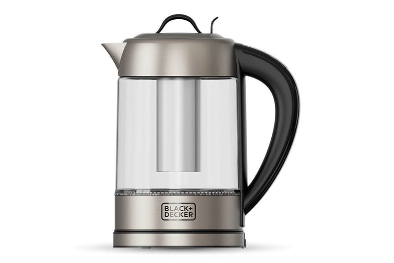Vattenkokare Black+Decker i Glas med Te-filter 1.7L, Silver