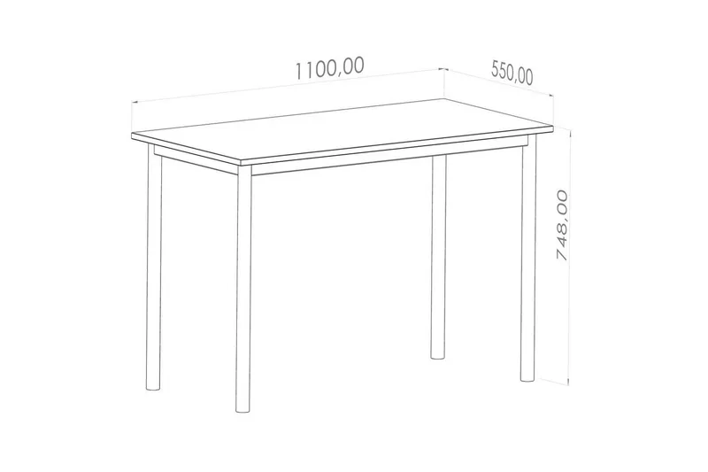 Viva Skrivbord 110 cm - Ek/Svart - Möbler - Bord & matgrupper - Kontorsbord - Skrivbord