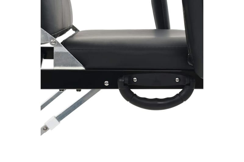 Bärbar behandlingsstol konstläder 185x78x76 cm svart - Svart - Frisörstol & snurrstol