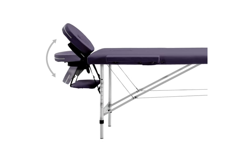 Hopfällbar massagebänk 2 sektioner aluminium mörklila - Lila - Massagebänk & massagebord