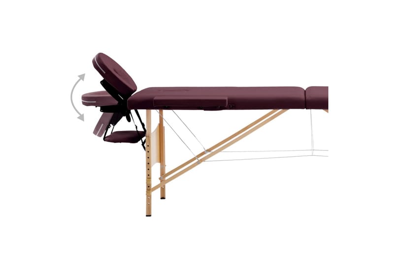 Hopfällbar massagebänk 2 sektioner trä lila - Lila - Massagebänk & massagebord