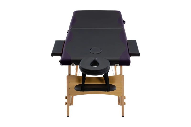Hopfällbar massagebänk 2 sektioner trä svart - Svart - Massagebänk & massagebord