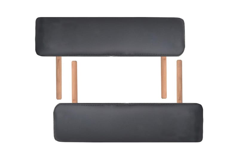 Hopfällbar massagebänk 3 sektioner 10 cm tjock svart - Svart - Massagebänk & massagebord