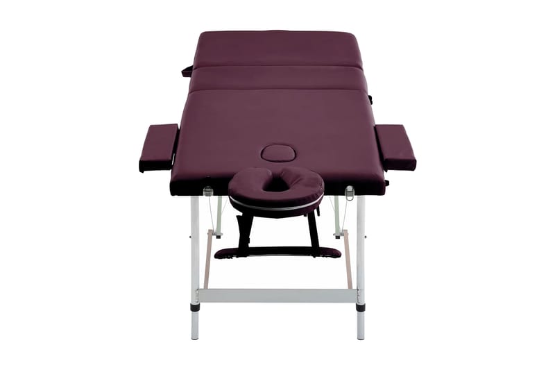 Hopfällbar massagebänk 3 sektioner aluminium lila - Lila - Massagebänk & massagebord